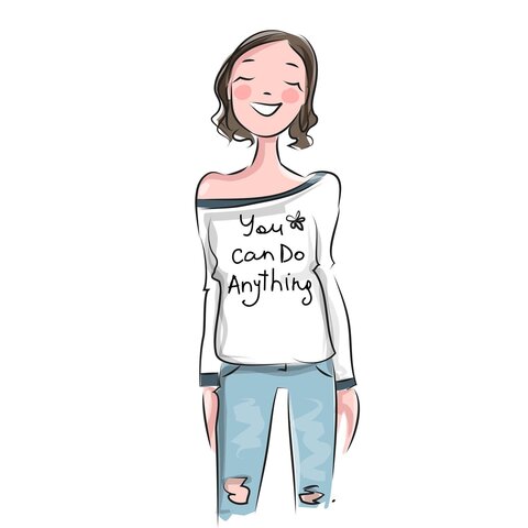 Woman wearing You can do anything top